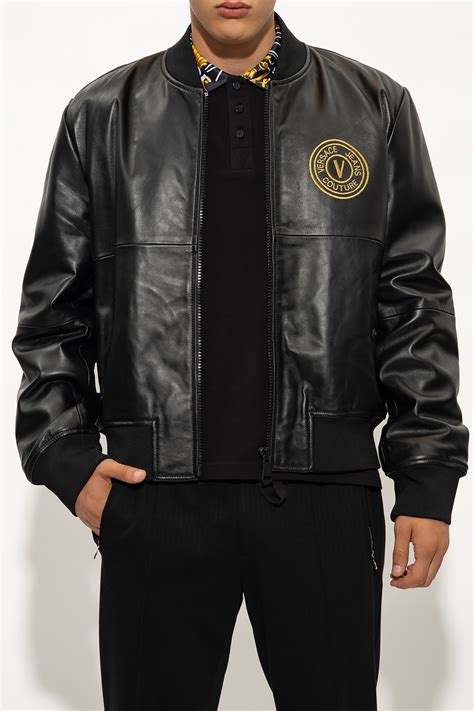 versace jeans bomber jacket gold|versace bomber jacket leather.